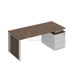 Кабинет руководителя Стол руководителя на опорной тумбе с декоративной вставкой (левый/правый) БР 110