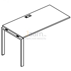 Мебель для персонала Секция стола рабочей станции на металлокаркасе UNO Б1 014-1 БП