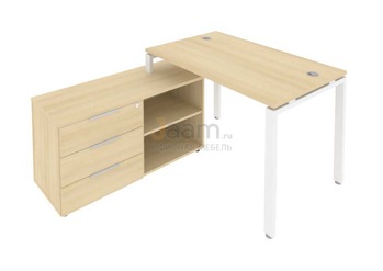 Кабинет руководителя Рабочая станция с опорной тумбой левая Б.РС-СТС-2.2 Л