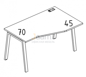Мебель для персонала Стол эргономичный правый "Техно" на металлокаркасе TRE Б3 064 БП