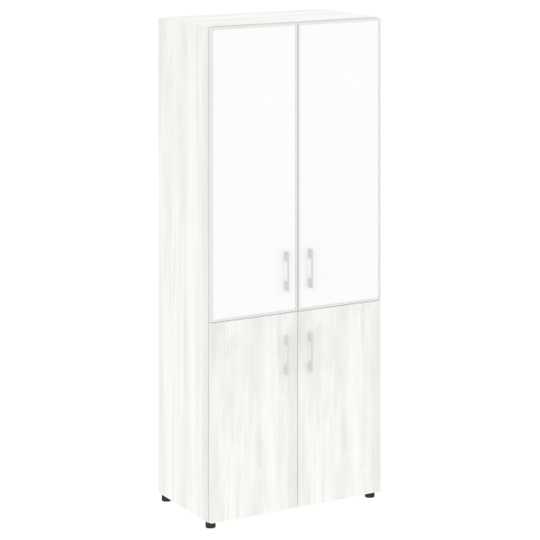 Шкаф для документов со стеклом белым LT.ST-1.2 R White (Снежная Патина)