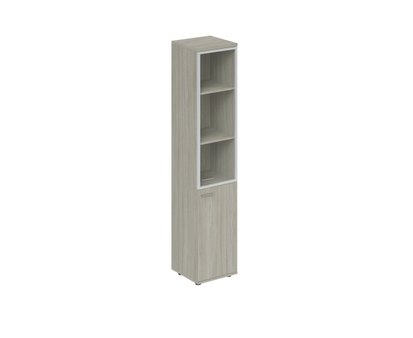 Шкаф высокий со стеклом Wing WN.712.OL.OL.AL.R 400x400x1955 (Светлый дуб)