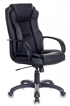 Кресло руководителя CH-839 черный Leather Black эко.кожа крестов. пластик