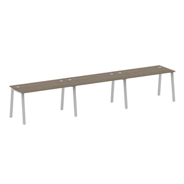 Рабочая станция на 3 рабочих места на А-образном м/к Metal System Style БА.СМ-3.3 4200x720x750 (Вяз/Серый металл)