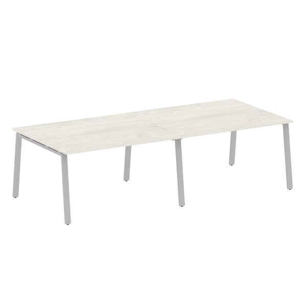 Стол для переговоров (2 столешницы) на А-образном м/к Metal System Style БА.ПРГ-2.3 2800x1235x750 (Дуб наварра/Серый металл)