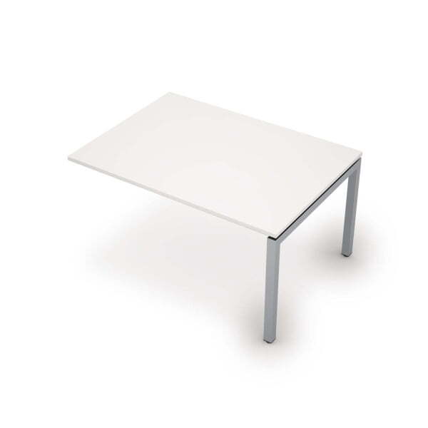 6МПК.503 Бенч-система для переговорных столов, конечный модуль (1400x1000x750) (Белый/Алюминий матовый)