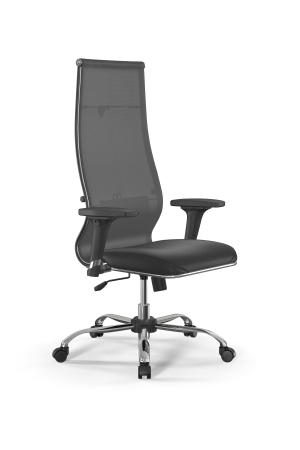 Кресло для руководителя Метта Sit 10 B1-163D - T+Extra /Km00/Wm12/D02P(M09.B21.G20.W01) (Серый | Черный)