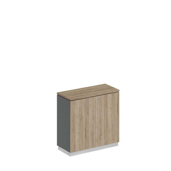 Шкаф для документов закрытый низкий City СИ 322 900x400x881 (Дуб гладстоун светлый / Антрацит премиум / Дуб гладстоун светлый)