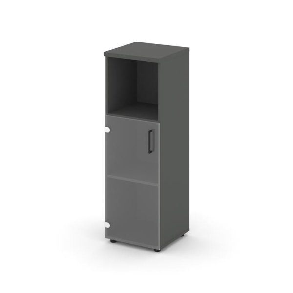 Шкаф средний узкий SN.STU-202(L) (400х400х1203) (Антрацит/Прозрачный)