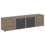 Тумба модульная черные двери LT-TS 4.2 2200x450x580
